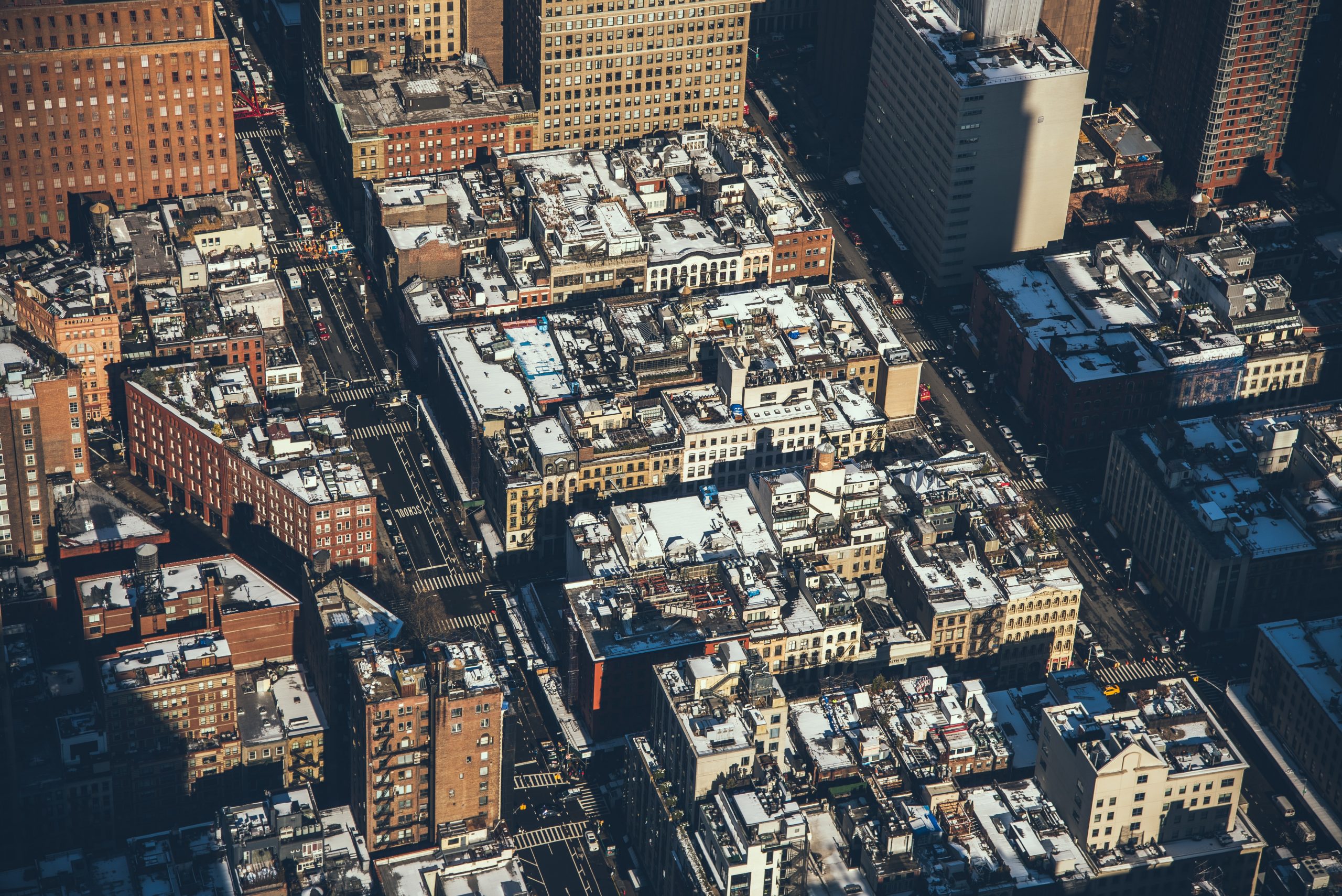 Aerial view of neighborhood